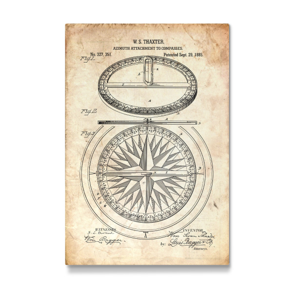 Galerie-Print "Kompass Blaupause (Antik)" 30x20 cm artboxONE