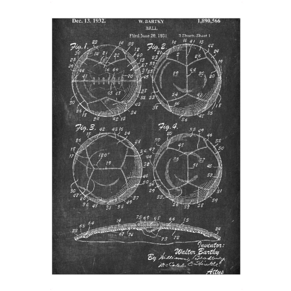 Puzzle Ravensburger "Fußball Blaupause (Tafel)" artboxONE - Schwarzweiß,Automobile - Patent,Vintage,Retro,Sport,Fußball,Football,Entwurf,Blaupause