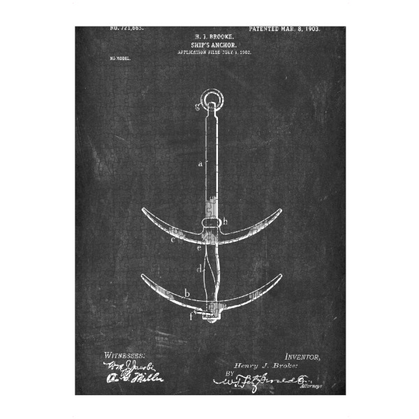 Puzzle Ravensburger "Anker Blaupause (Tafel)" artboxONE - Reise,Schwarzweiß,Reise / Strand und Meer