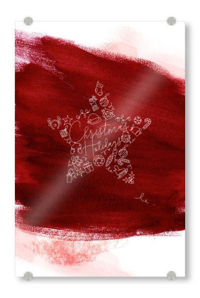 Acrylglasbild "Pen line christmas toy star red" artboxONE - Weihnachten