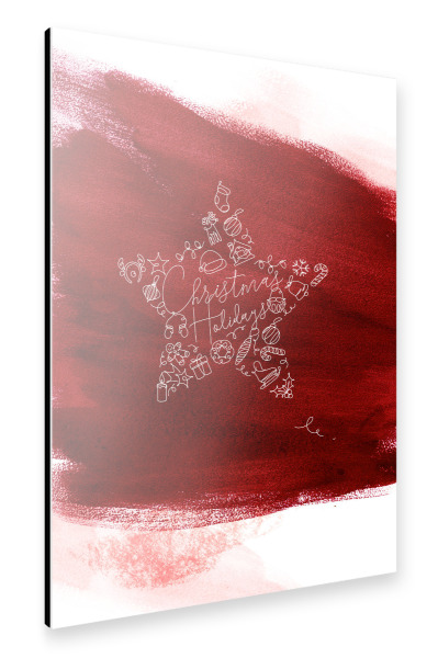 Alu-Dibond "Pen line christmas toy star red" 30x20 cm artboxONE
