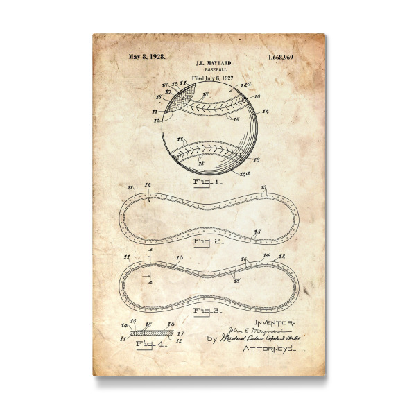 Galerie-Print "Baseball Patent II (Antik)" 30x20 cm artboxONE