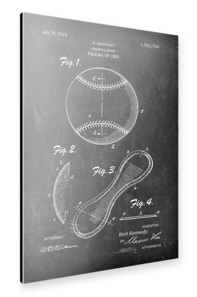 Alu-Dibond "Baseball Patent (Tafel)" 30x20 cm artboxONE