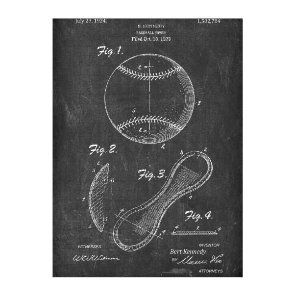 artboxONE Puzzle "Baseball Patent (Tafel)" artboxONE - Schwarzweiß,Sport