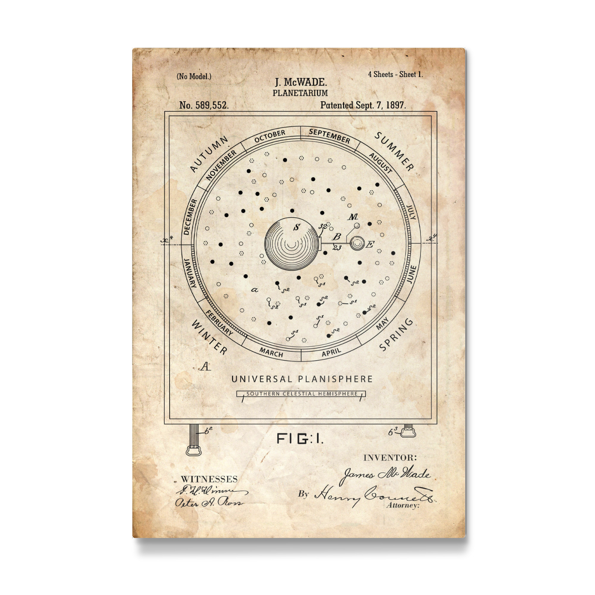Galerie-Print "Astronomie: Planetarium II (Antik)" 75x50 cm artboxONE