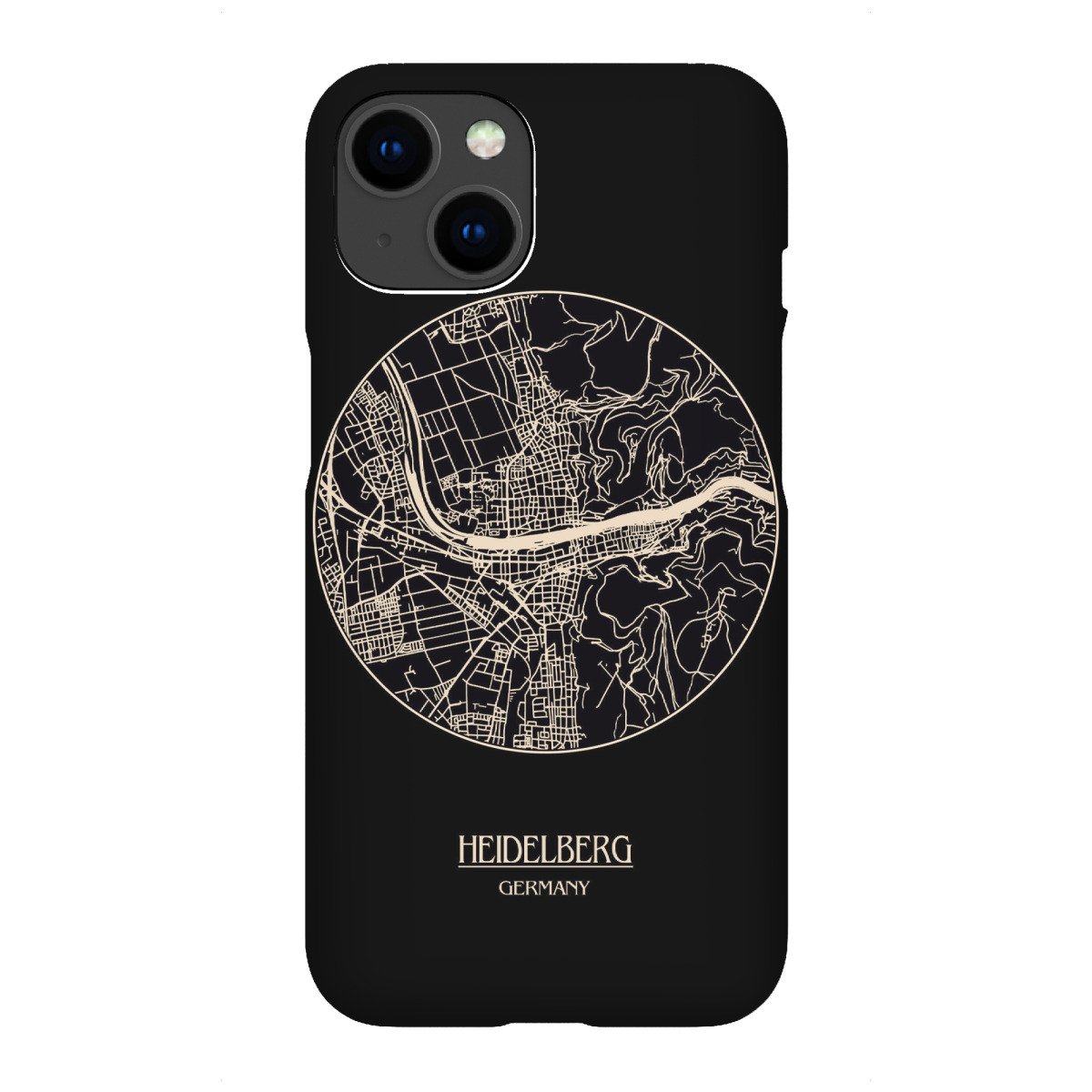 iPhone "Retro Map Heidelberg Round" Premium-Case Handyhülle artboxONE