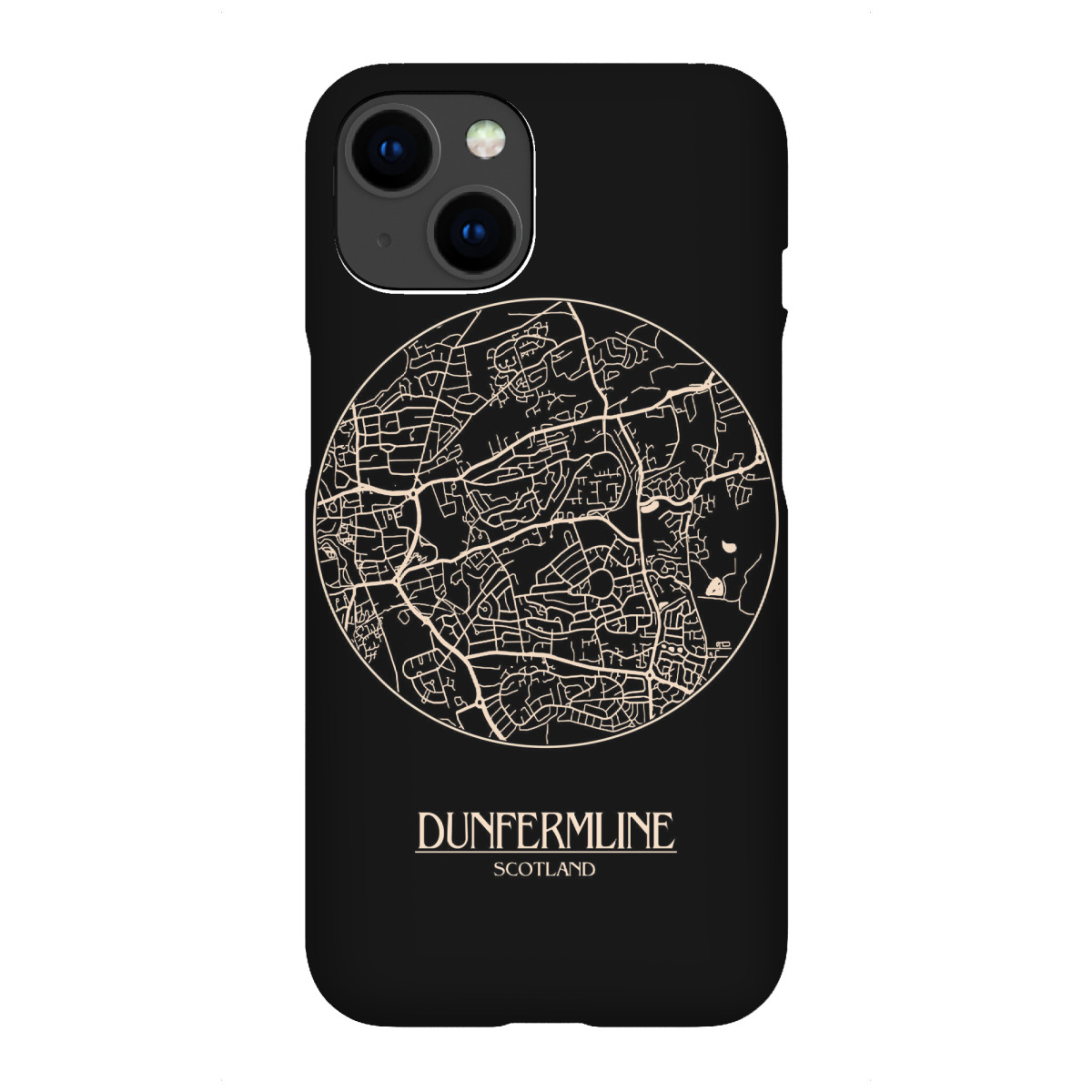 iPhone "Retro Map Dunfermline Round" Premium-Case Handyhülle artboxONE