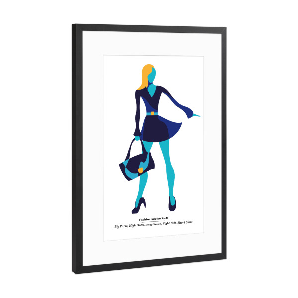 Poster mit Rahmen Schwarz (Metallic) "Fashion Advice" artboxONE - Typografie,Fashion