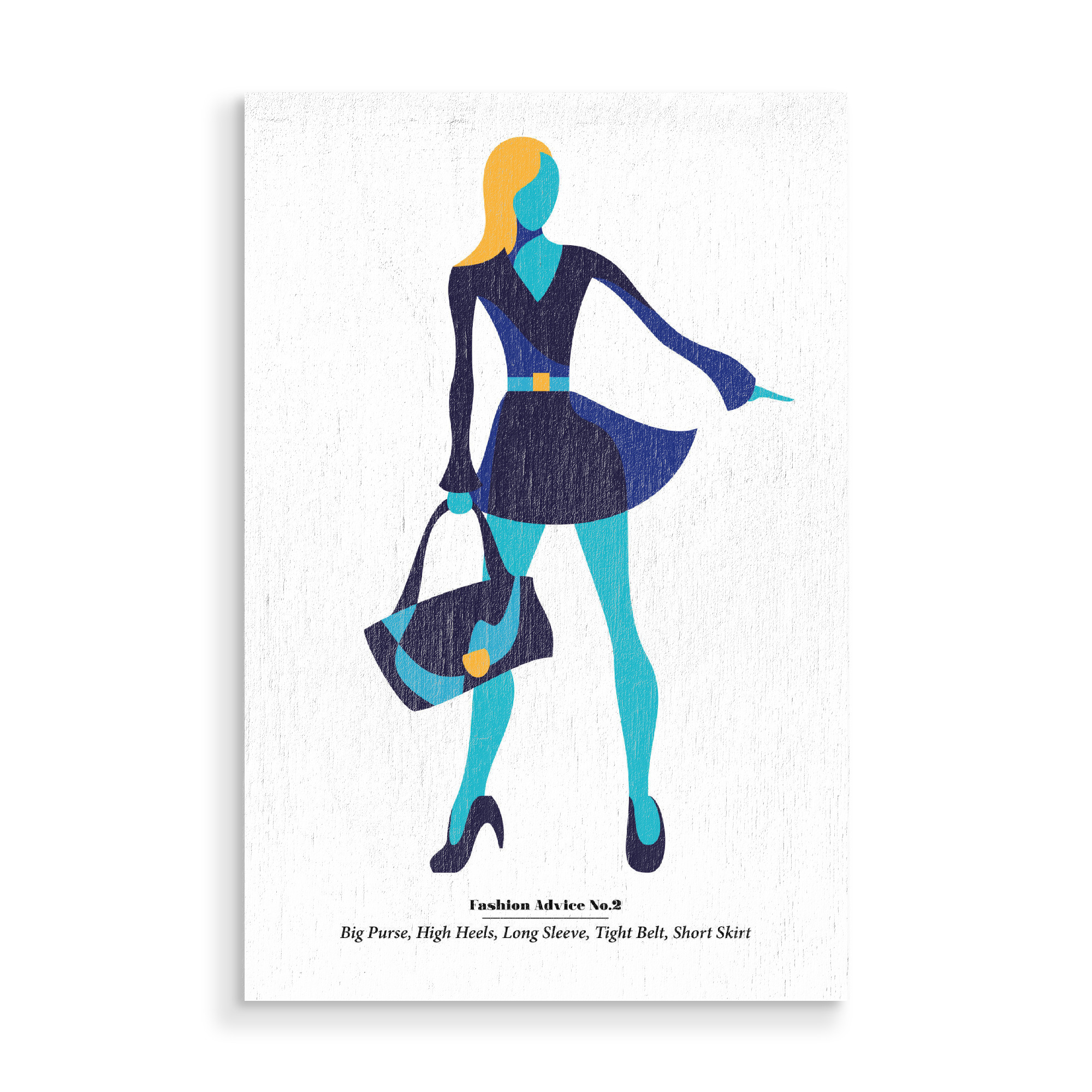Holzbild "Fashion Advice" artboxONE - Typografie,Fashion - Fashion,Style,Trend,Dress,Shopping,Purse,Bag,Belt,Look,Model,Woman