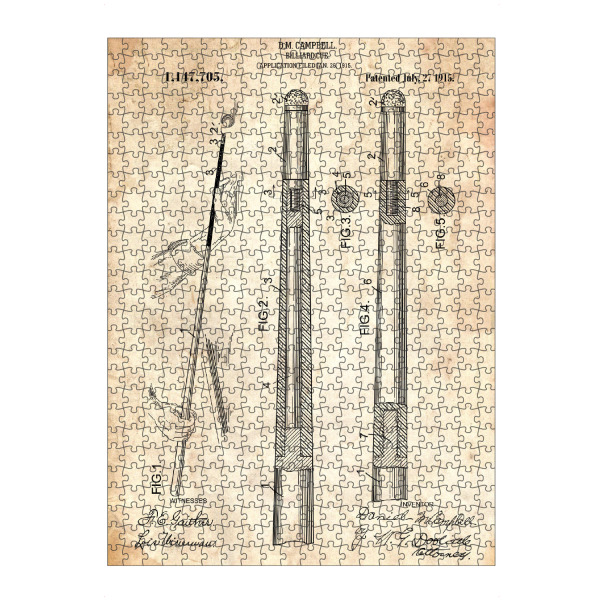 Puzzle Ravensburger "Billard Queue Patent (Antik)" artboxONE - Sport,Männer