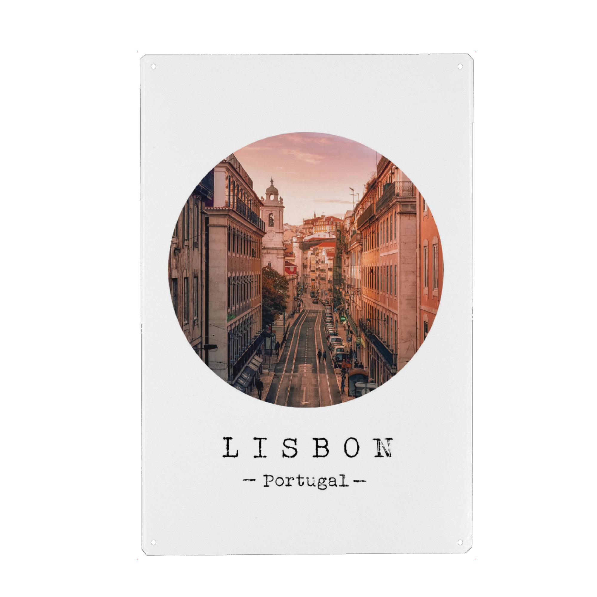 Metall Poster "Enchanting Lisbon" artboxONE - Städte - Europe,Travel,Old-town,Architecture,Street - Blechschild