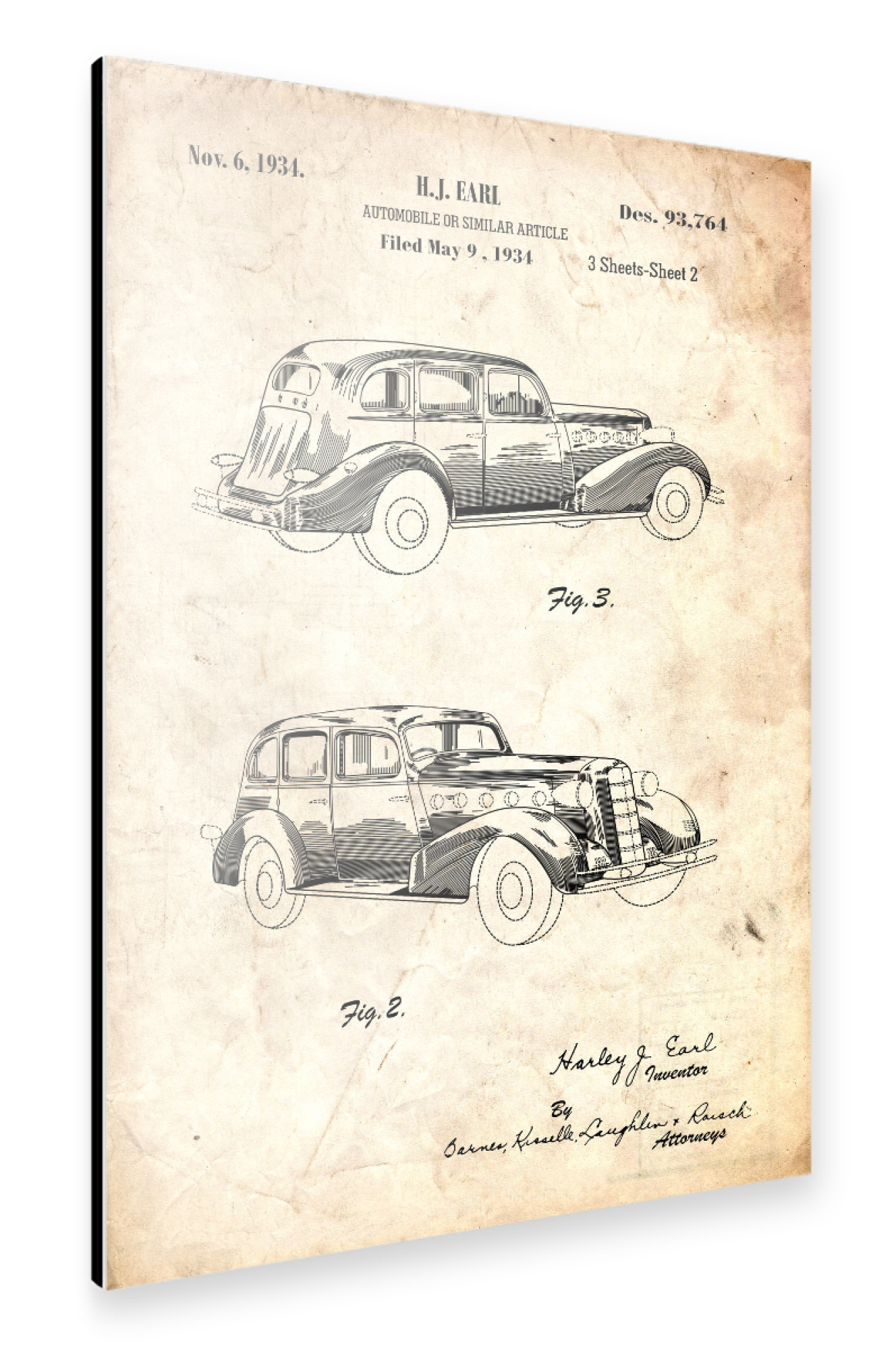 Alu-Dibond "Retro automobile (Antik)" 75x50 cm artboxONE