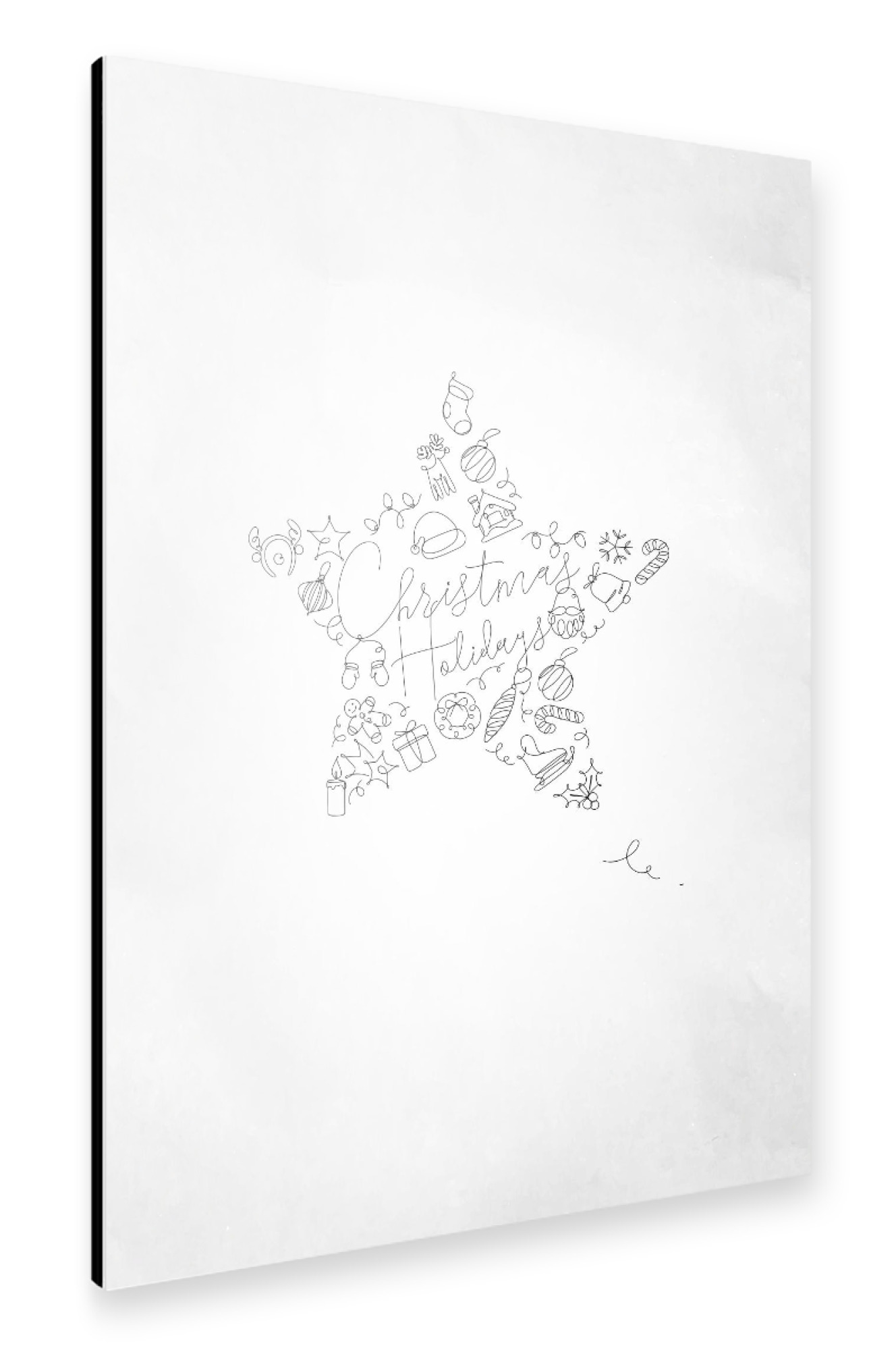 Alu-Dibond "Pen line christmas tree toy star" 75x50 cm artboxONE