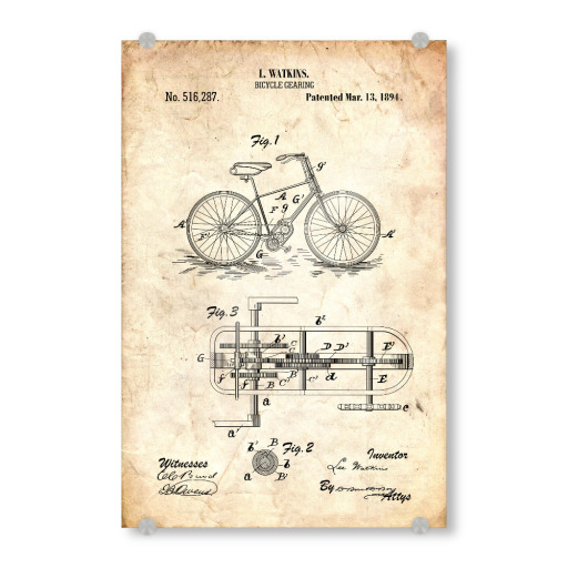 Vintage Fahrrad IV (Tafel) als Acrylglasbild bei artboxONE Fahrrad Line Art Strichzeichnung als Poster bei artboxONE