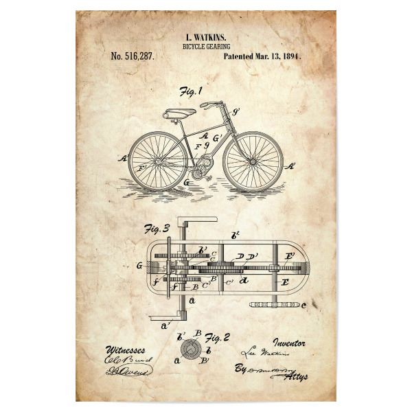 Poster "Vintage Fahrrad VI (Antik)" artboxONE - Reise,Sport