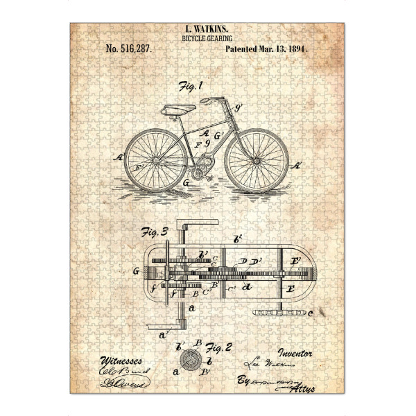 Puzzle Ravensburger "Vintage Fahrrad VI (Antik)" artboxONE - Reise,Sport