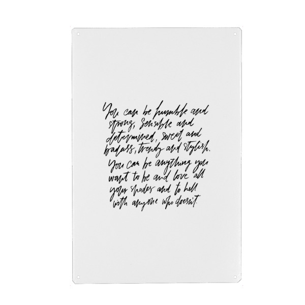 Holzbild "You Can Be Everything Quote" artboxONE - Typografie,Schwarzweiß - Inspiration,Motivation,Lettering,Quote,Inspirational,Motivational