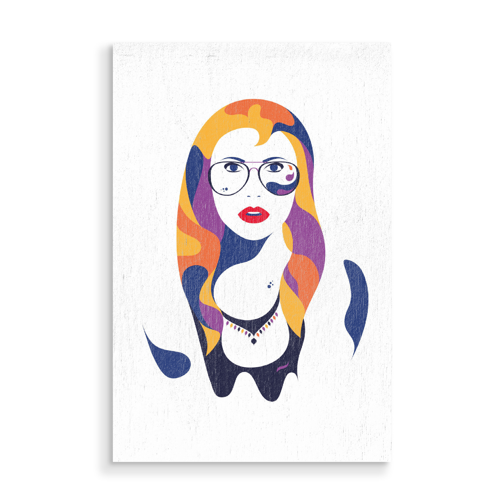 Holzbild "Like a Rainbow" artboxONE - Fashion - Woman,Lady,Fitness,Sports,Fashion,Style,Pop art,Sunglasses,Rainbow,Minimal,Beauty