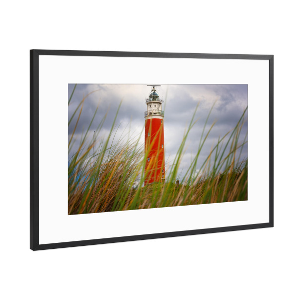 Poster mit Rahmen Schwarz (Metallic) "Leuchtturm Texel" artboxONE - Natur,Reise,Architektur,Reise / Strand und Meer