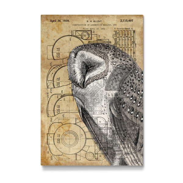 Galerie-Print "Steampunk Schleiereule" 30x20 cm artboxONE