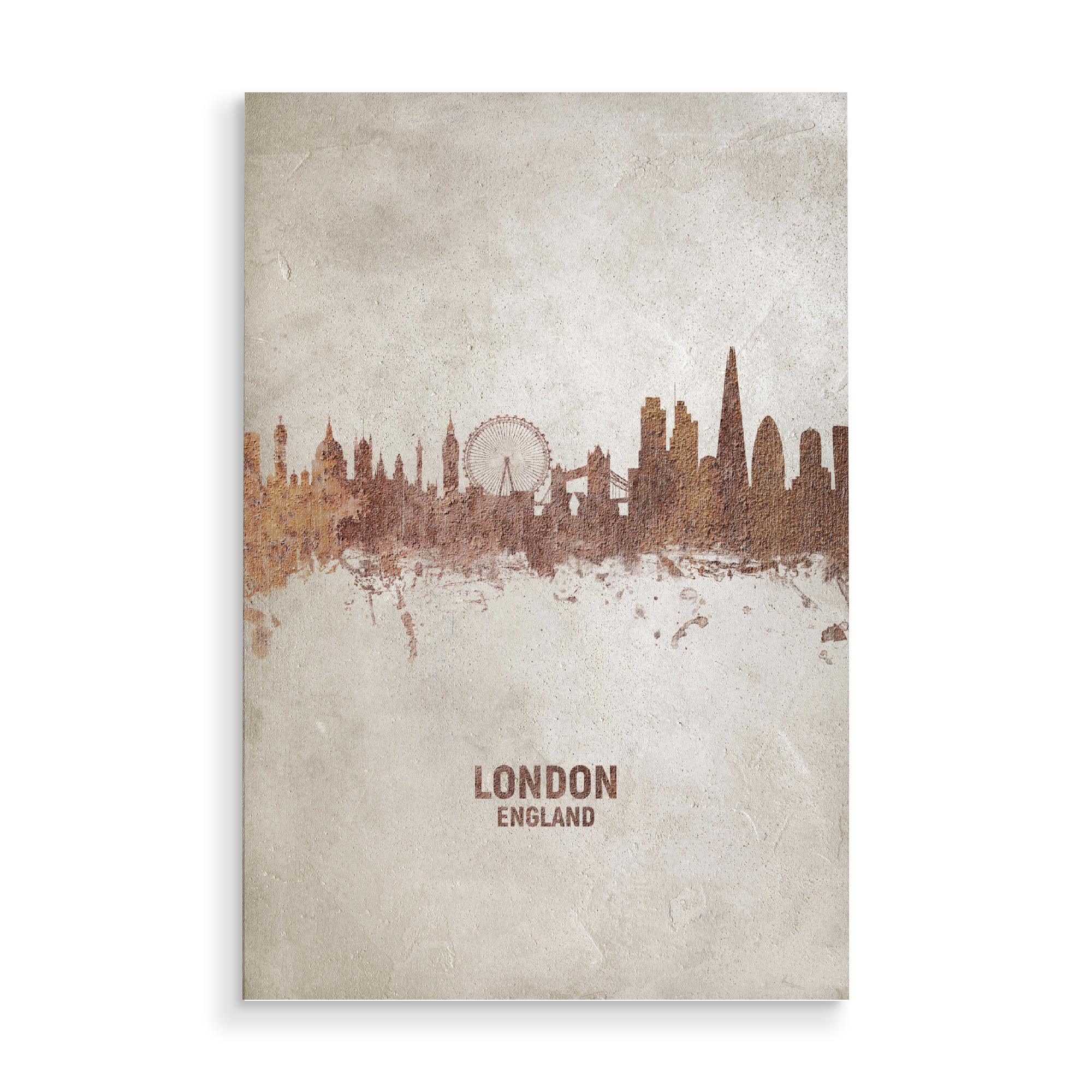 Holzbild "London England Rusty Skyline" artboxONE - Städte / London - London,London skyline,Rust