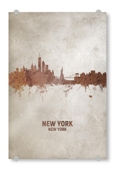 Acrylglasbild "New York Rusty Skyline" artboxONE - Städte / New York - New york,New york skyline,Rust