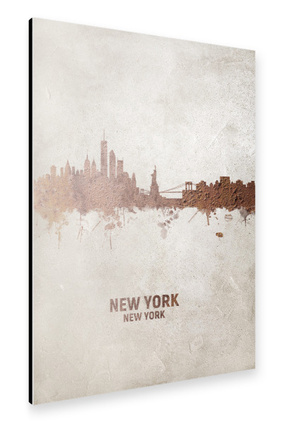 Alu-Dibond "New York Rusty Skyline" 30x20 cm artboxONE