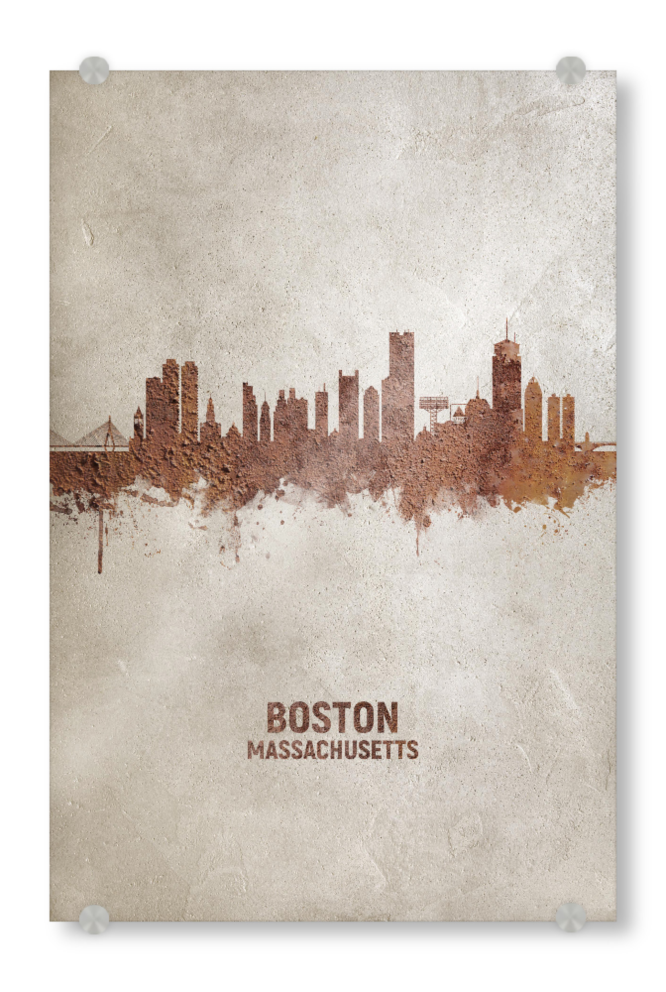Acrylglasbild "Boston Massachusetts Rusty Skyline" artboxONE - Städte / Boston - Boston,Boston skyline,Rust