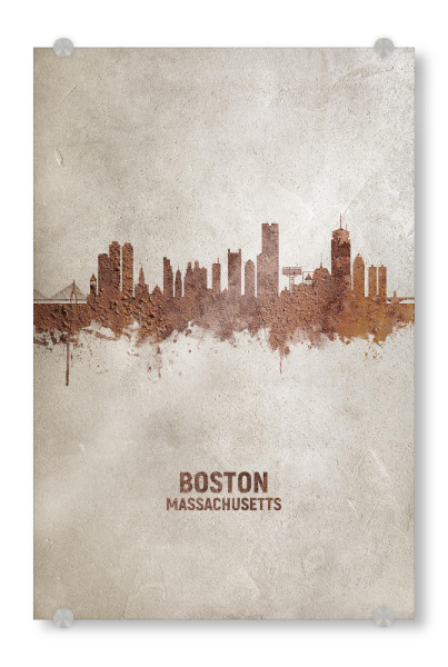 Acrylglasbild "Boston Massachusetts Rusty Skyline" artboxONE - Städte / Boston - Boston,Boston skyline,Rust