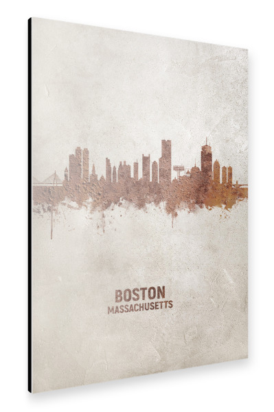 Alu-Dibond "Boston Massachusetts Rusty Skyline" 30x20 cm artboxONE