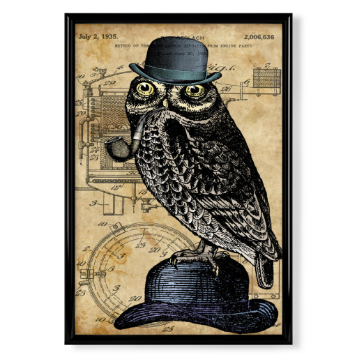 Eule mit einer Pfeife