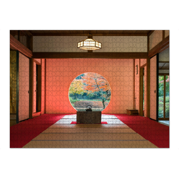 Puzzle Ravensburger "Meigetsu-in Tempel, Kamakura" artboxONE - Architektur,Reise / Asien