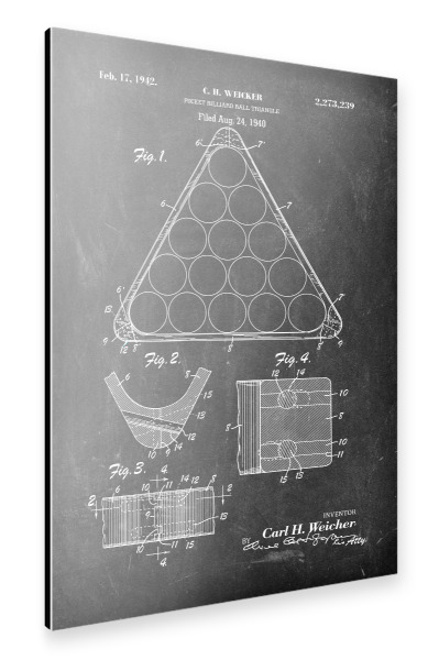 Alu-Dibond "Billard Dreieck (Tafel)" 30x20 cm artboxONE