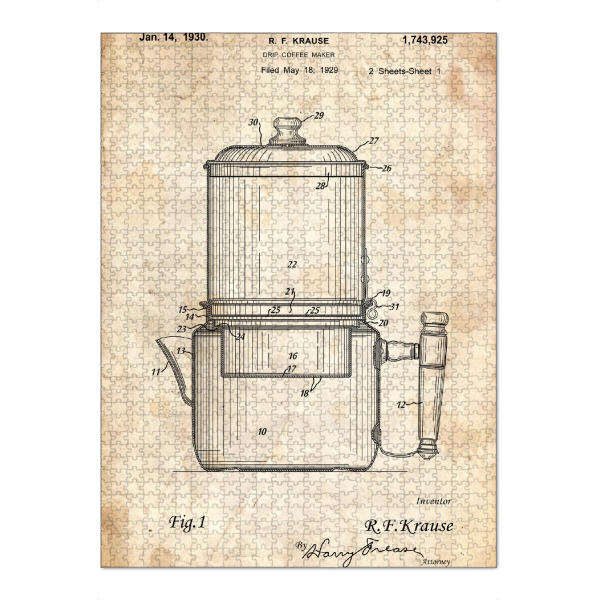 Puzzle Ravensburger "Filterkaffeemaschine (Antik)" artboxONE - Essen & Trinken