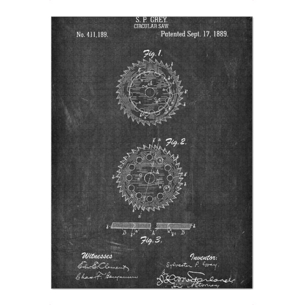 Puzzle Ravensburger "Kreissäge Patent (Tafel)" artboxONE - Schwarzweiß,Für Papa