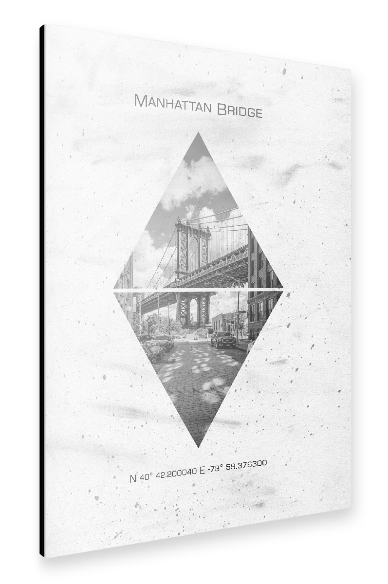 Alu-Dibond "Koordinaten NYC Manhattan Bridge" 30x20 cm artboxONE