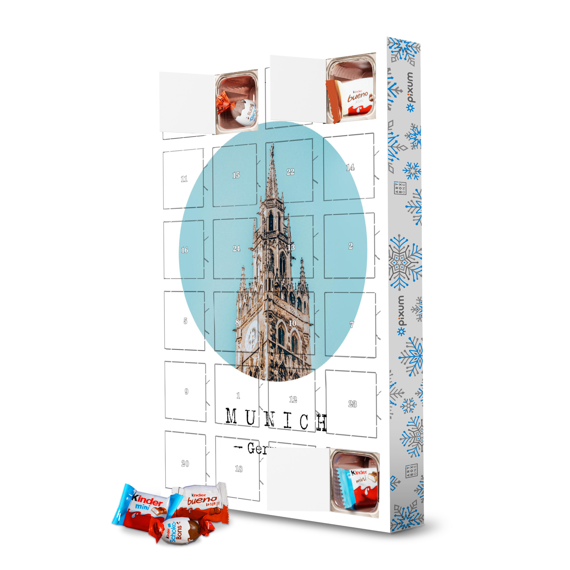 Adventskalender mit Produkten von Kinder Gorgeous Munich artboxONE Adventskalender Städte
