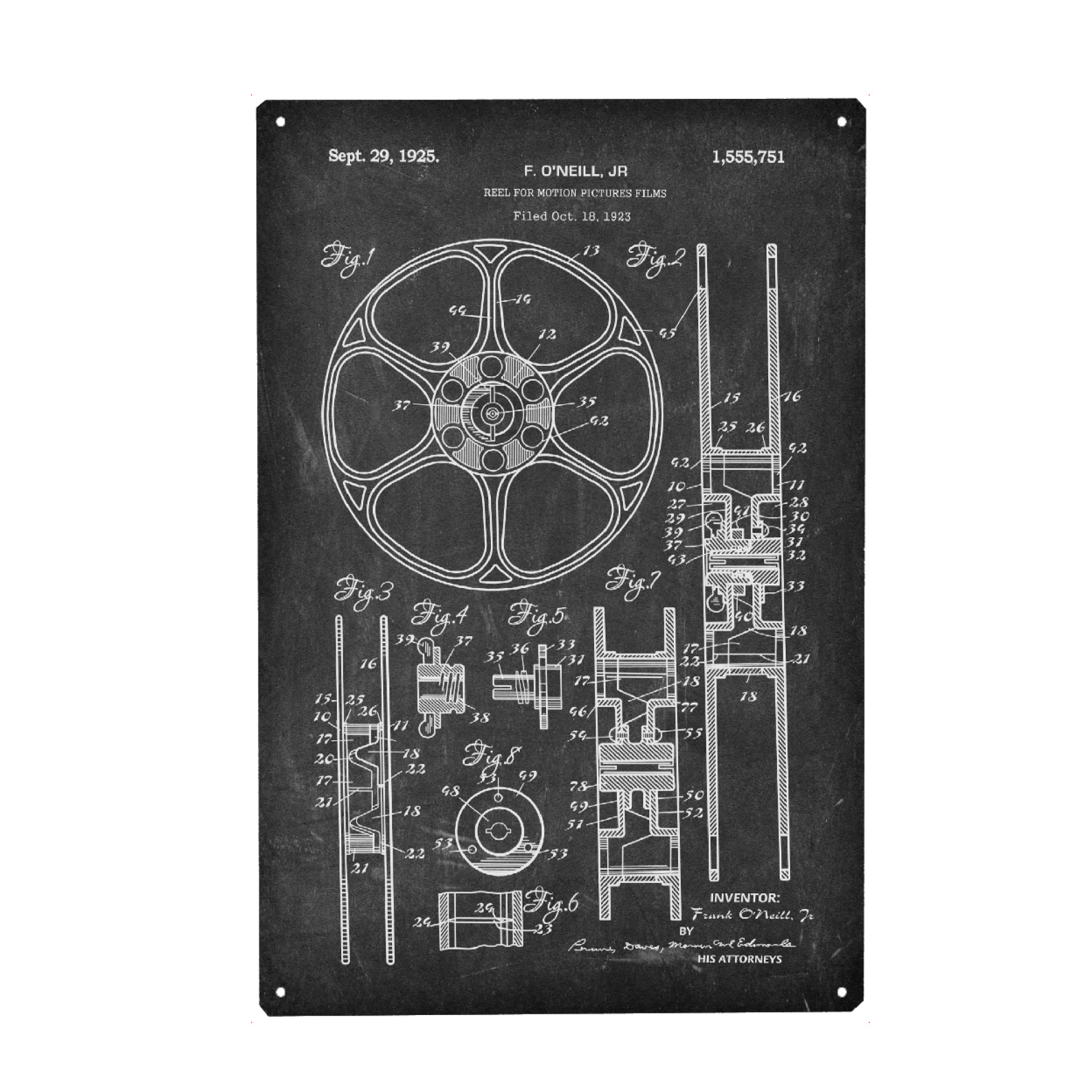 Holzbild "Filmrolle Entwurf (Tafel)" artboxONE - Film,Schwarzweiß