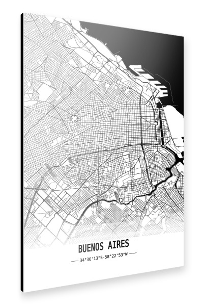 Alu-Dibond "Buenos Aires Retro Map" 30x20 cm artboxONE