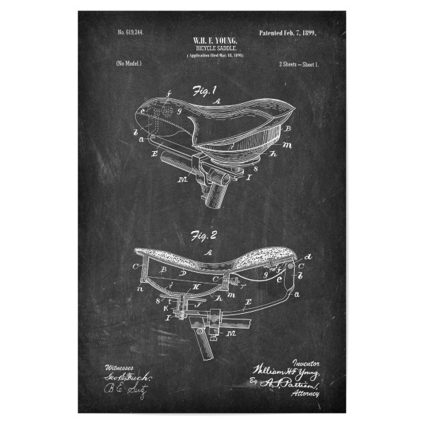 Poster 30x20 cm "Fahrradsattel (Tafel)" artboxONE - Reise,Schwarzweiß,Streetart,Sport