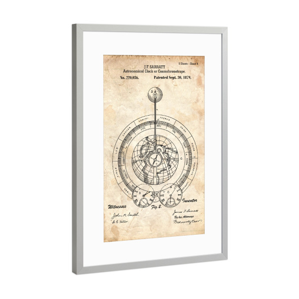 Poster mit Rahmen Silber "Astronomie II (Antik)" artboxONE - Galaxy