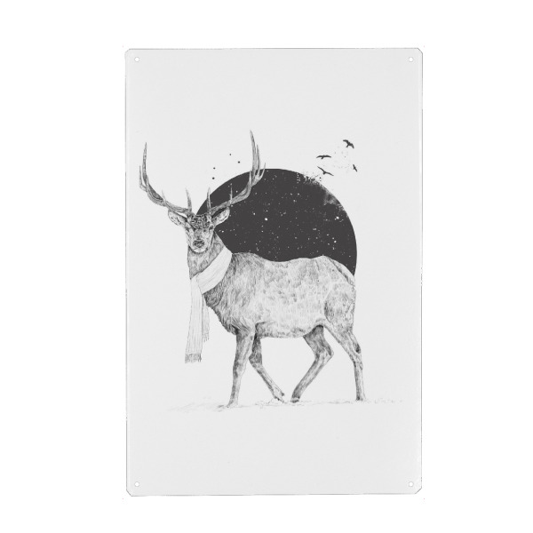 Holzbild "Winter is all around" artboxONE - Tiere,Schwarzweiß,Weihnachten