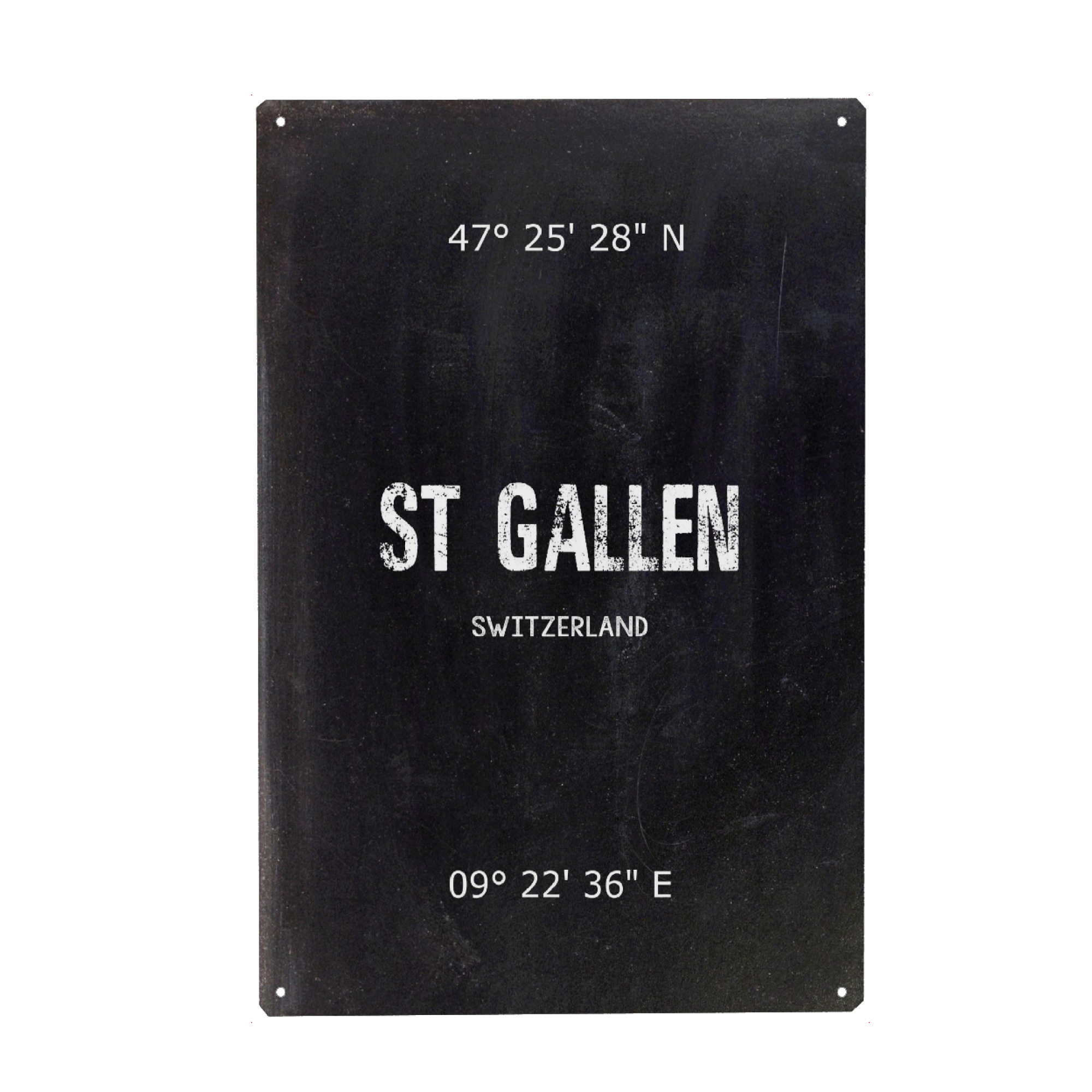 Holzbild "St. Gallen Wall Art" artboxONE - Städte,Reise,Schwarzweiß - St. gallen,Switzerland,Art