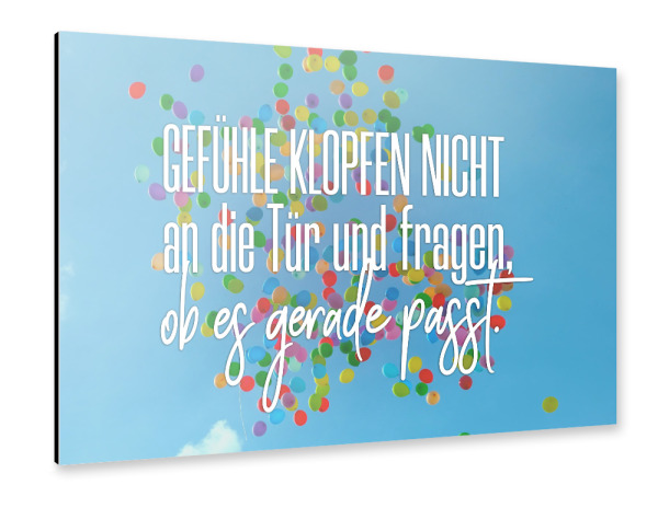 Alu-Dibond "Gefühle klopfen nicht an die Tür" 30x20 cm artboxONE