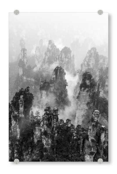 Acrylglasbild "Stone Forest" artboxONE - Natur,Reise,Schwarzweiß,Reise / Asien,Reise / Länder