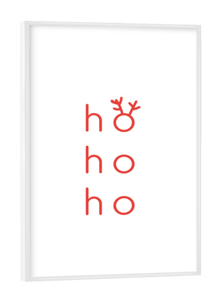 Poster mit weißem Rahmen "HoHoHo Rot" artboxONE - Weihnachten - Hohoho,Weihnachten,Christmas,Rot
