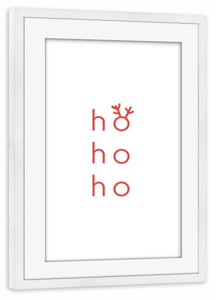 Poster mit Rahmen weiß "HoHoHo Rot" artboxONE - Weihnachten - Hohoho,Weihnachten,Christmas,Rot