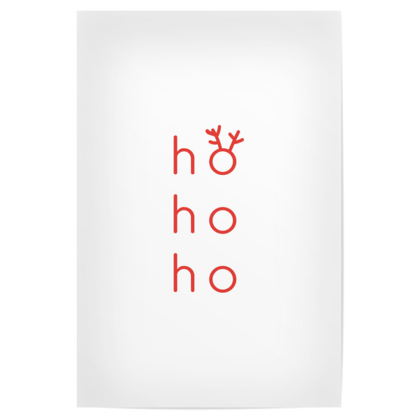 Poster 30x20 cm "HoHoHo Rot" artboxONE - Weihnachten - Hohoho,Weihnachten,Christmas,Rot