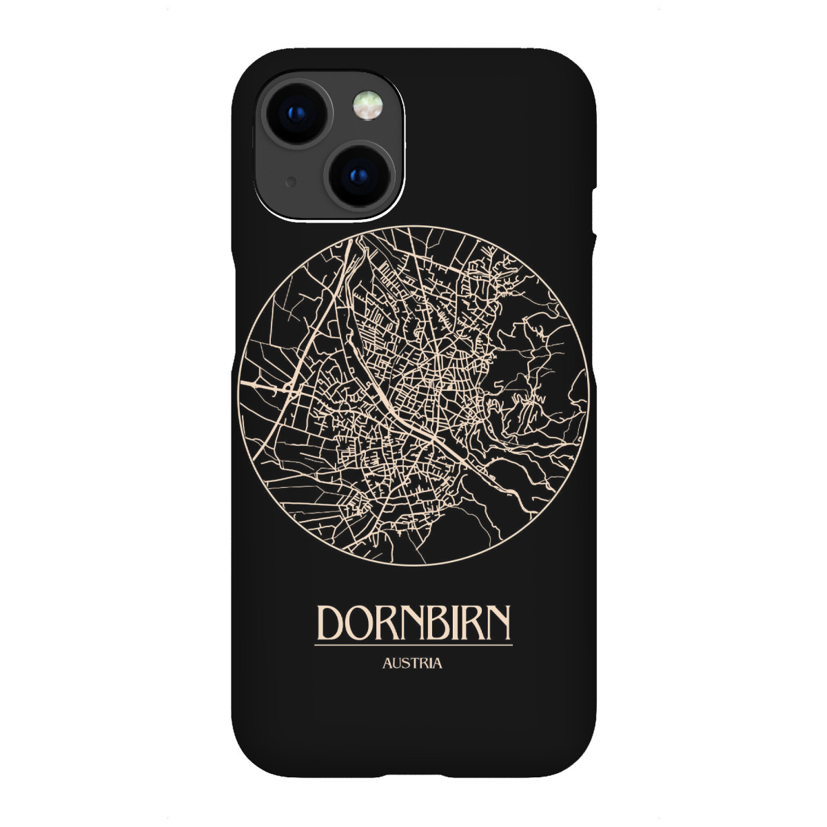 iPhone "Retro Map Dornbirn Austria Round" Premium-Case Handyhülle artboxONE