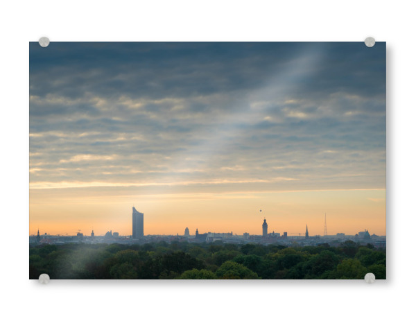 Acrylglasbild "Ein Morgen in Leipzig" artboxONE - Städte - Leipzig,Sachsen,Deutschland,Stadt,Skyline